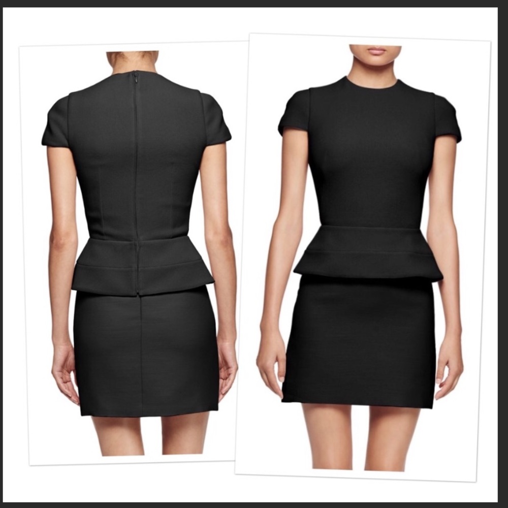 Alexander McQueen Cap Sleeve Peplum dress.